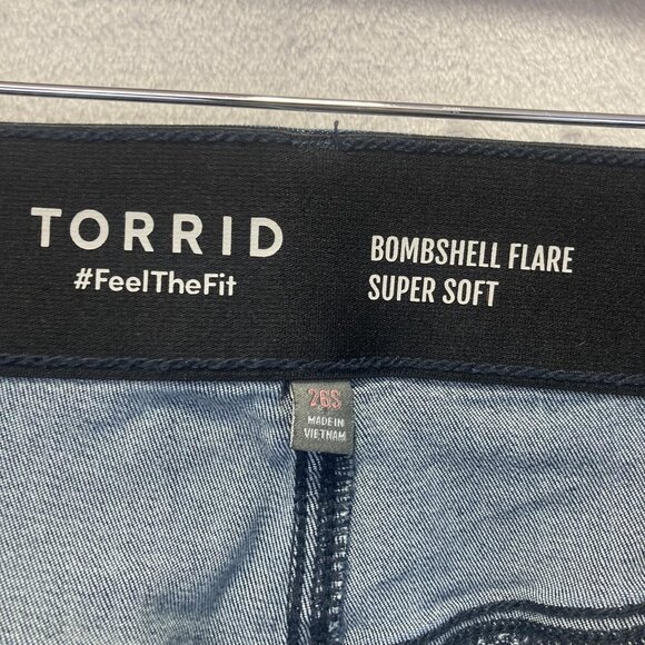 Torrid Bombshell Flare Jeans Womens 26S Dark Wash Super Soft Stretch High Rise - Picture 13 of 16